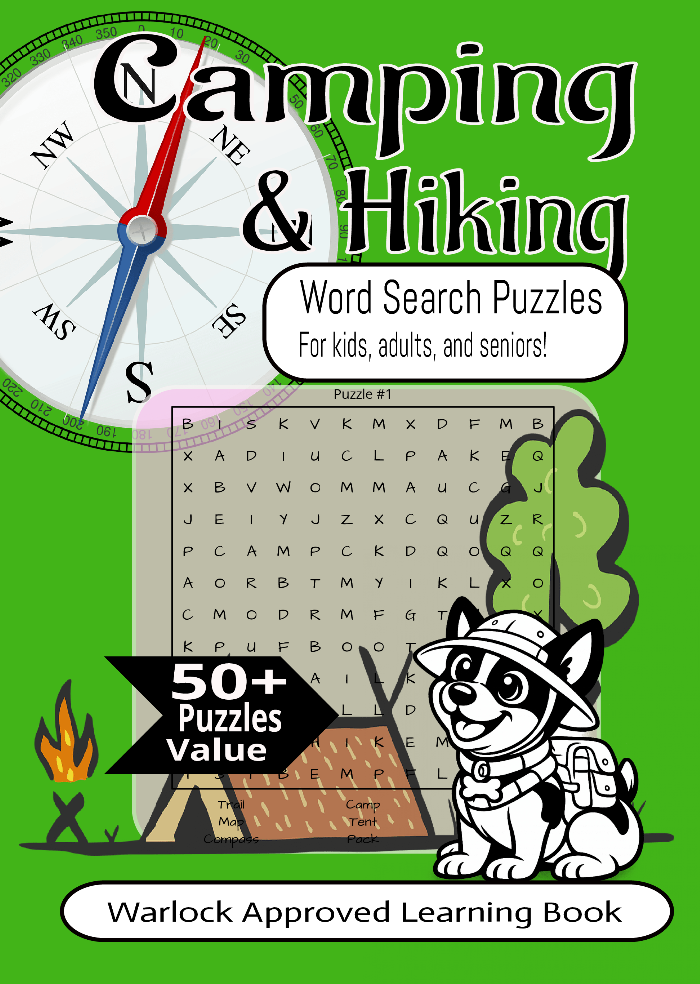 Warlock Approved: Camping & Hiking Word Search Puzzle Book